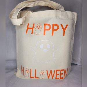 Custom made canvas Halloween trick or treat tote bag